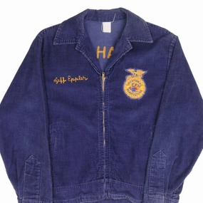 VINTAGE FFA OKLAHOMA MADILL AGRICULTURAL CORDUROY JACKET 1960S SZ 32 MADE IN USA Multi Seasonal StretchFit Fabric Technology