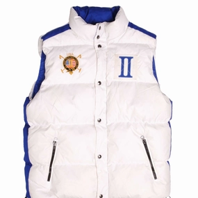 VINTAGE POLO RALPH LAUREN VEST DOWN PUFFER JACKET WHITE LARGE Suggest Weather-Proof Wear