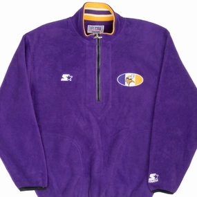 VINTAGE NFL MINNESOTA VIKINGS STARTER PULLOVER FLEECE JACKET 1990S MEDIUM City