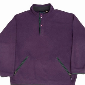 VINTAGE PATAGONIA SYNCHILLA SNAP T PURPLE 1990S FLEECE PULLOVER MEDIUM MADE USA All-Weather Comfort