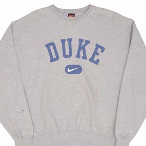 Vacation Style Cool Vibes VINTAGE NIKE DUKE UNIVERSITY CENTER SWOOSH GREY SWEATSHIRT 1990S SIZE XL