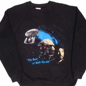 keychain accents VINTAGE STAR TREK THE BEST OF BOTH WORLDS SWEATSHIRT 1990S SIZE LARGE