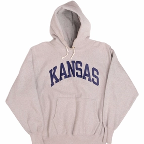 Hooded VINTAGE REVERSE WEAVE KANSAS CHAMPION SWEATSHIRT HOODIE 1990S LARGE MADE USA