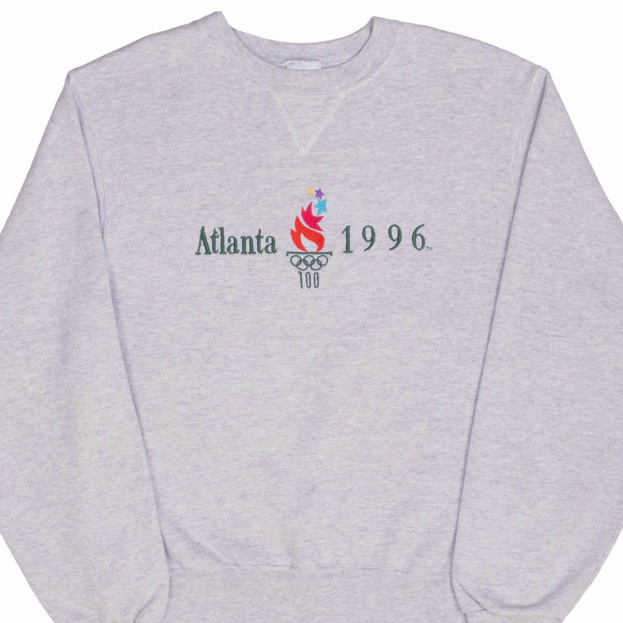 Minimalist Style VINTAGE ATLANTA OLYMPICS 1996 GREY CHAMPION SWEATSHIRT MEDIUM