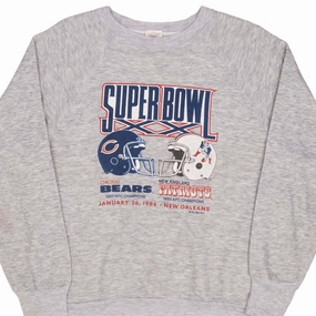 Fall VINTAGE NFL SUPER BOWL BEARS VS PATRIOTS SWEATSHIRT 1986 MEDIUM MADE IN USA