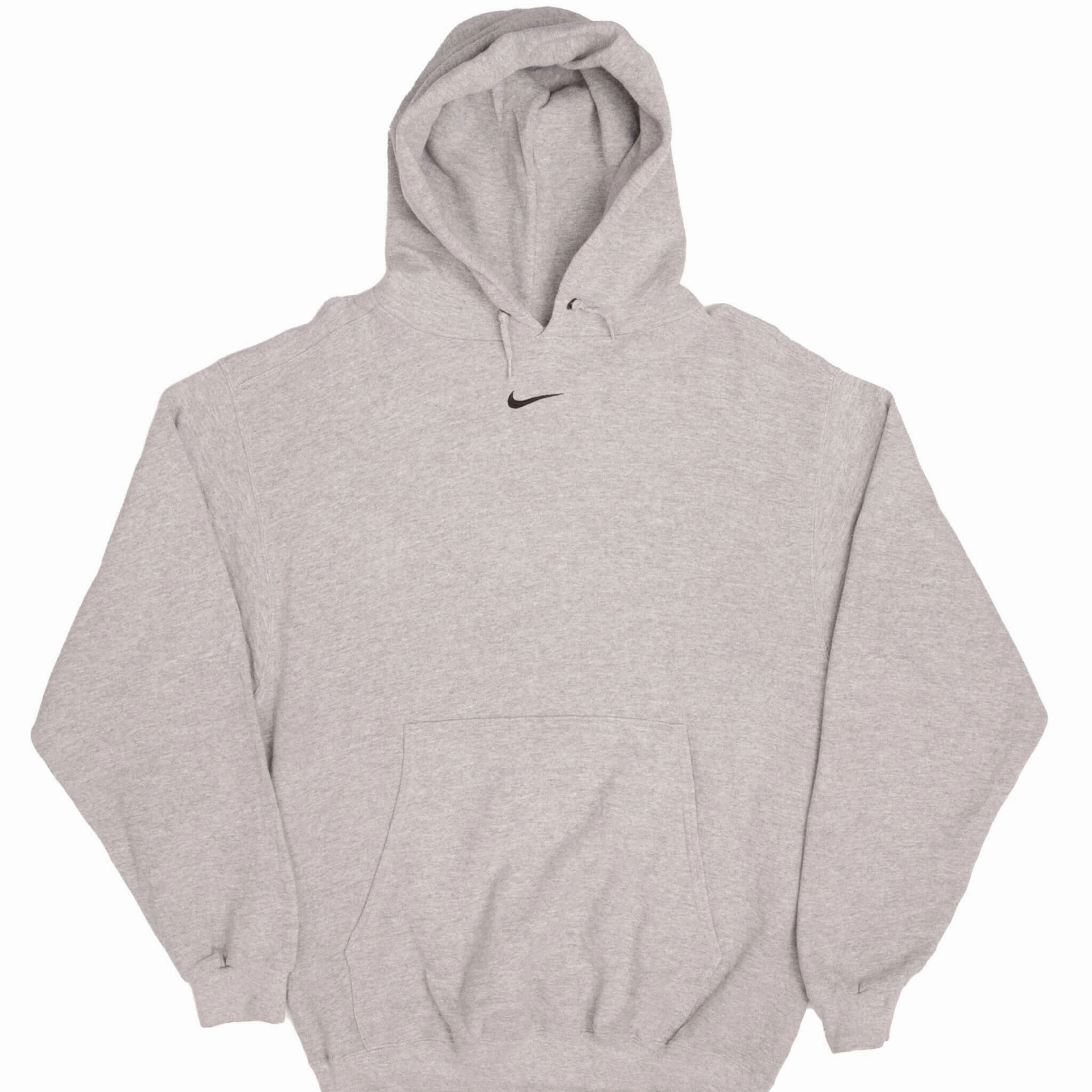 VINTAGE NIKE CENTER SWOOSH GREY TRAVIS SCOTT HOODIE 1990S MEDIUM MADE USA Soft Hoodie Relaxing Wear