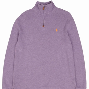 fit for home VINTAGE POLO RALPH LAUREN MAUVE QUARTER 1/4 ZIP SWEATER 1990S SIZE MEDIUM