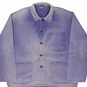 VINTAGE FRENCH WORK WEAR HBT LIGHT WASH JACKET 1960S SIZE XL Enjoy anniversary event