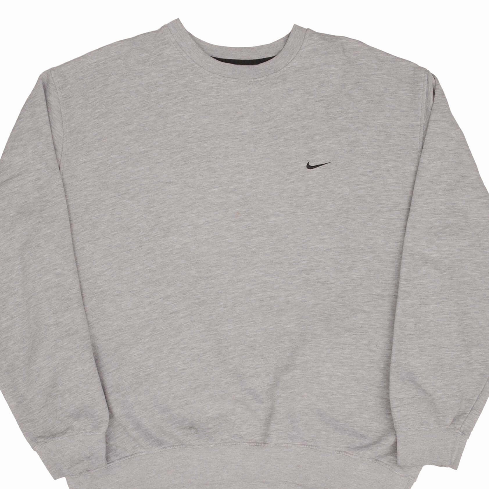Cozy Hoodie Wear Eco Friendly VINTAGE NIKE CLASSIC SWOOSH GREY SWEATSHIRT 2000S SIZE 2XL