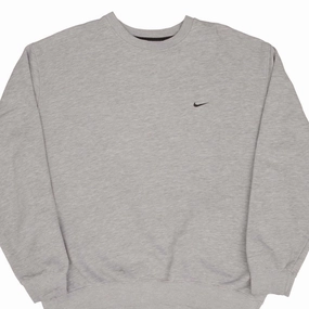 Cozy Hoodie Wear Eco Friendly VINTAGE NIKE CLASSIC SWOOSH GREY SWEATSHIRT 2000S SIZE 2XL