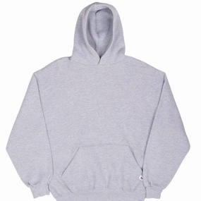 Cozy Trend VINTAGE RUSSELL ATHLETIC BLANK GREY HOODIE SWEATSHIRT 1990S LARGE MADE IN USA