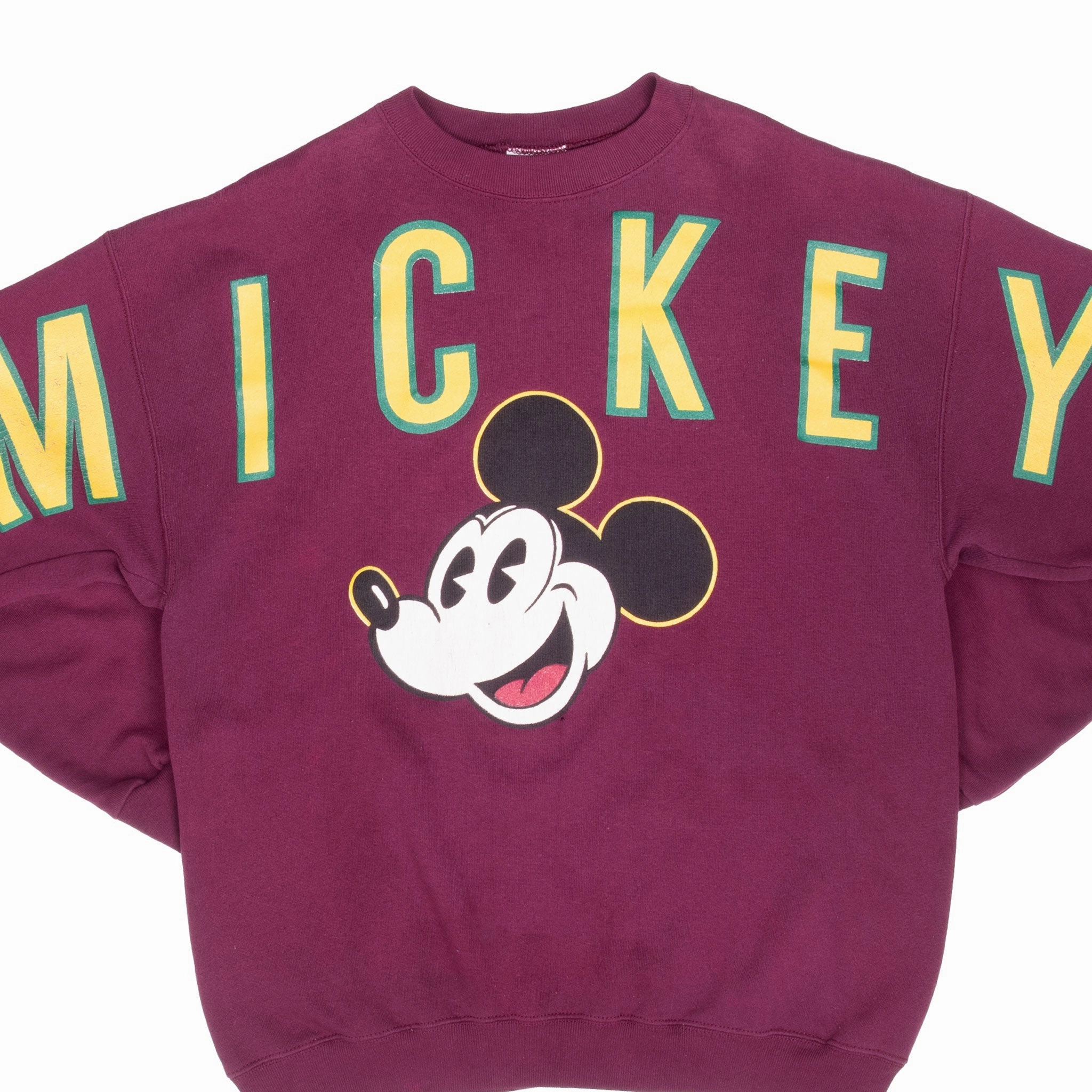 product mesh lining breathability VINTAGE DISNEY MICKEY MOUSE ALL OVER PRINT SWEATSHIRT LARGE 1990S MADE IN USA