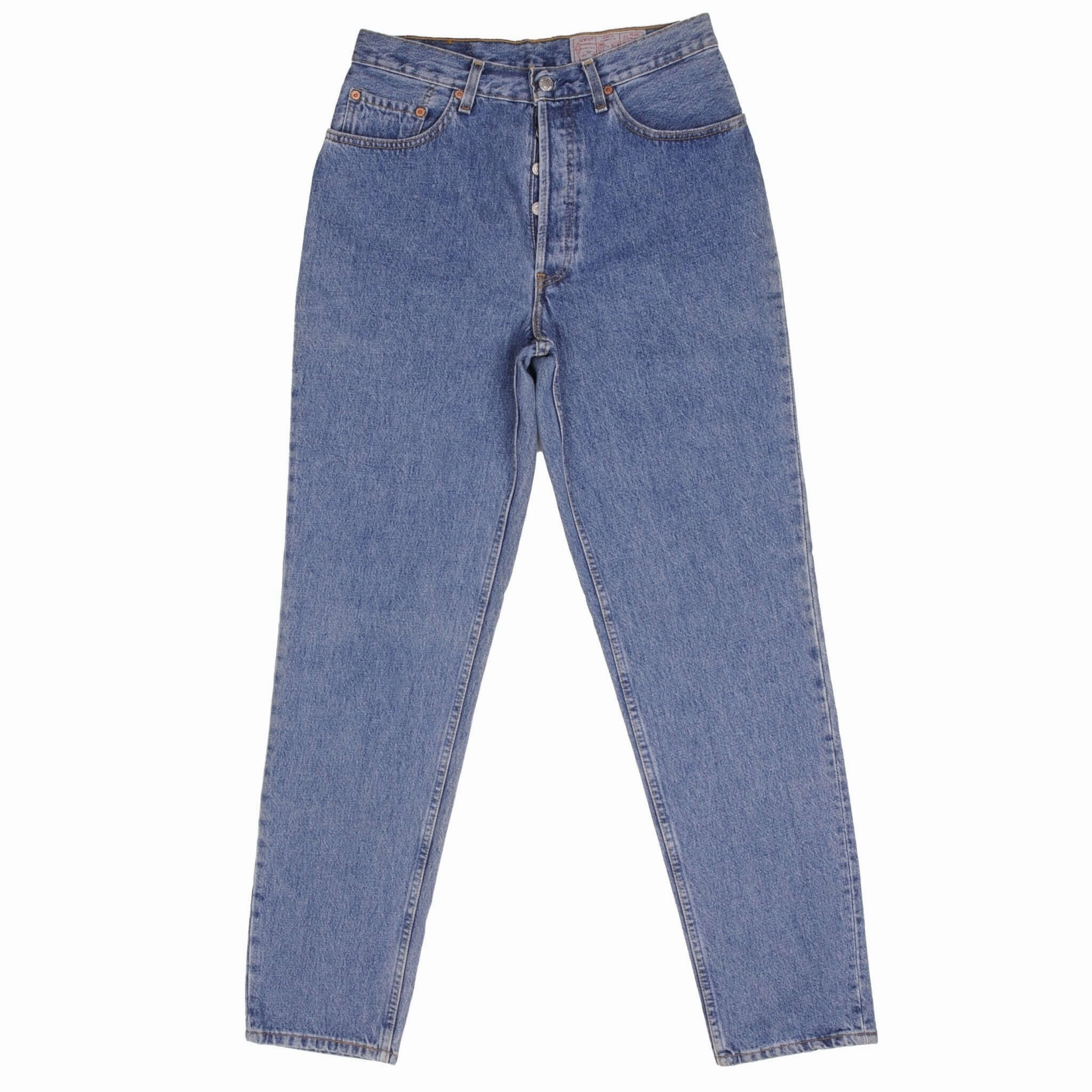 Flexible Waistband Casual Student Outfit VINTAGE LEVIS 501 WOMEN JEANS INDIGO 1990S SIZE W30 L32 MADE IN FRANCE DEADSTOCK