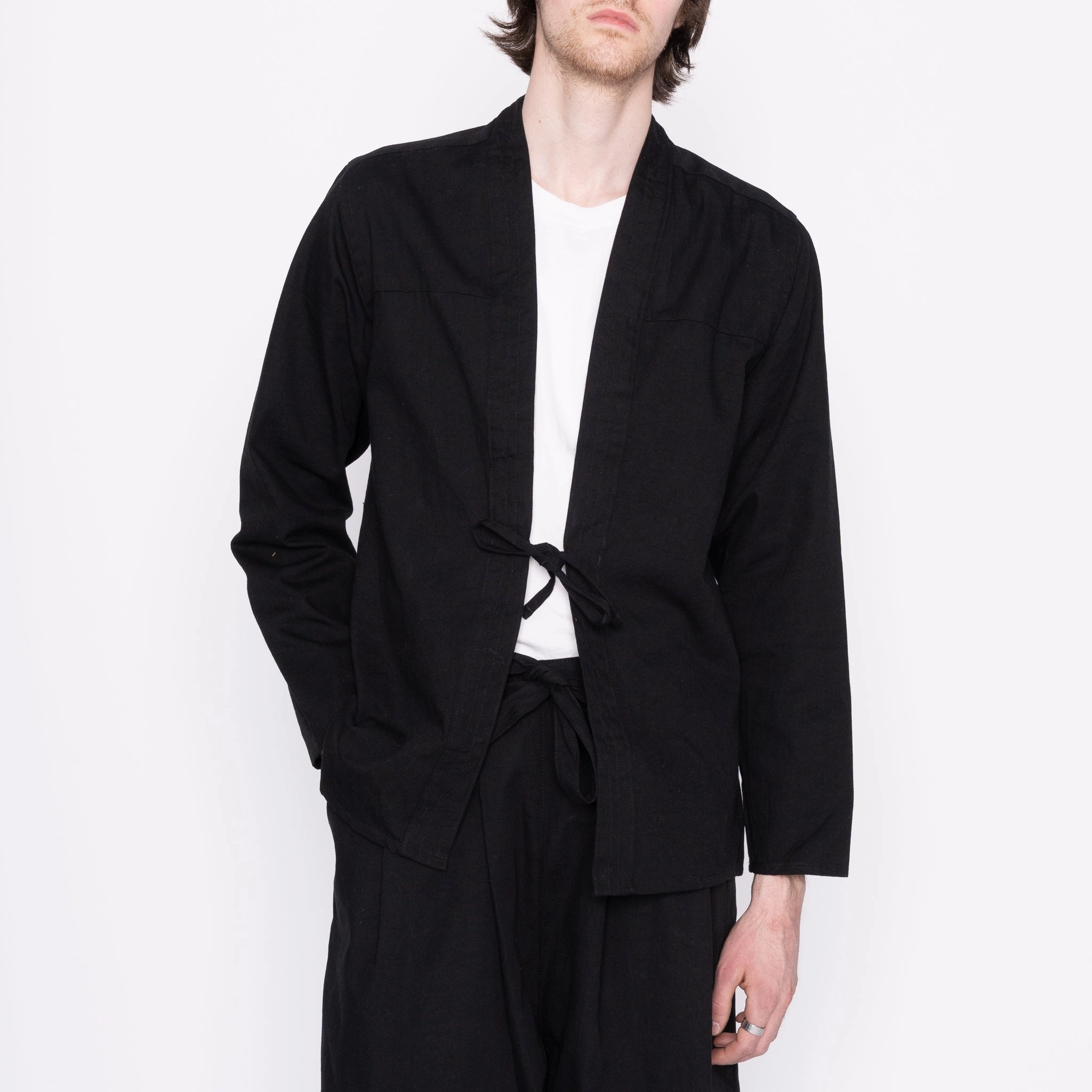 Unisex Appeal product personalization Kimono Shirt - Black Rinsed Oxford   Black Japanese Festival