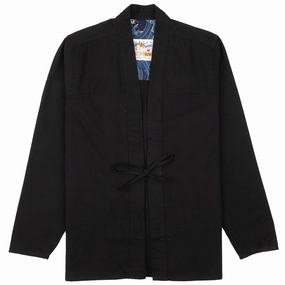 Youth Style Kimono Shirt - Black Rinsed Oxford   Black Japanese Festival