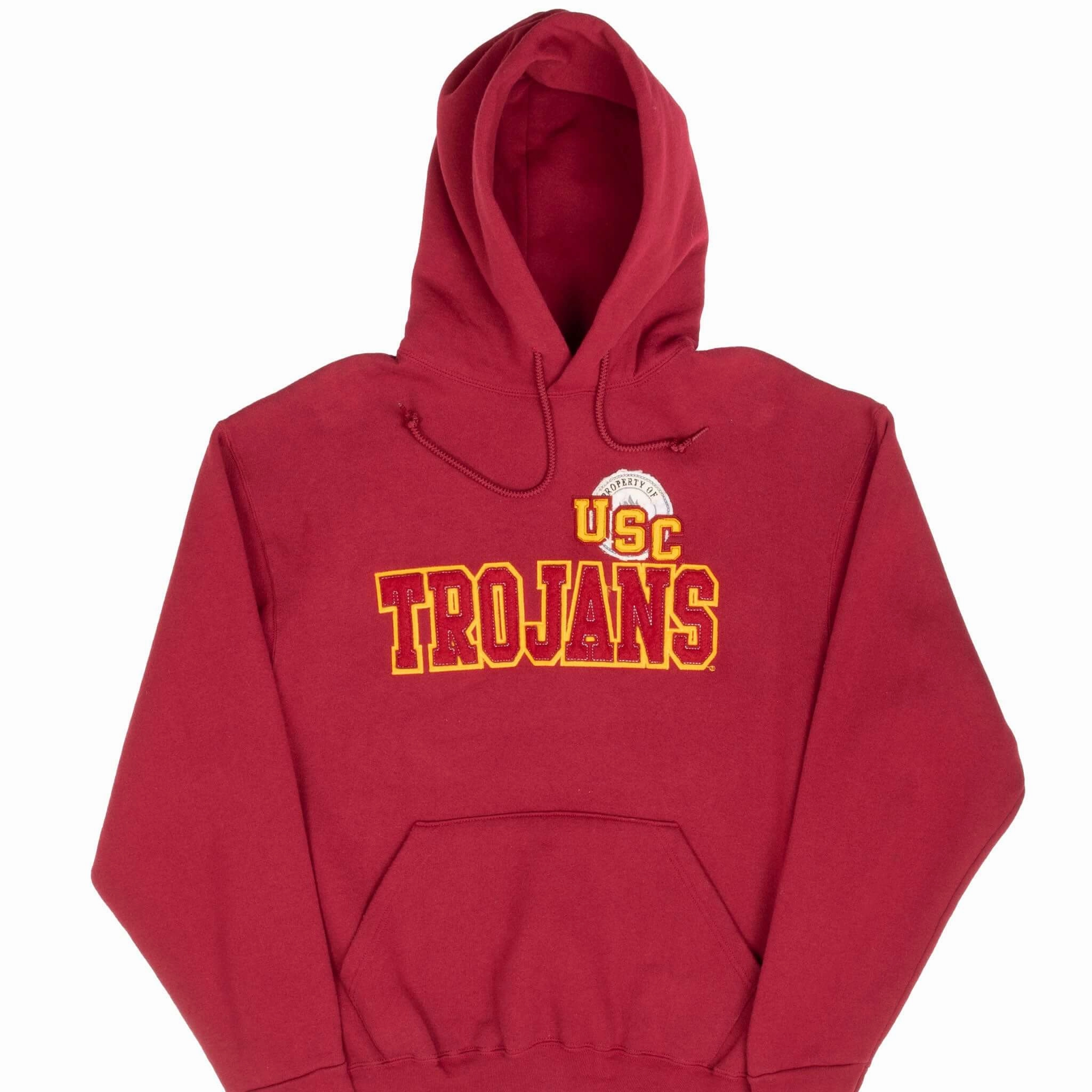 product swimming suitable buoyancy VINTAGE USC TROJANS EMBROIDERED RED HOODIE SWEATSHIRT 1990S LARGE MADE IN USA