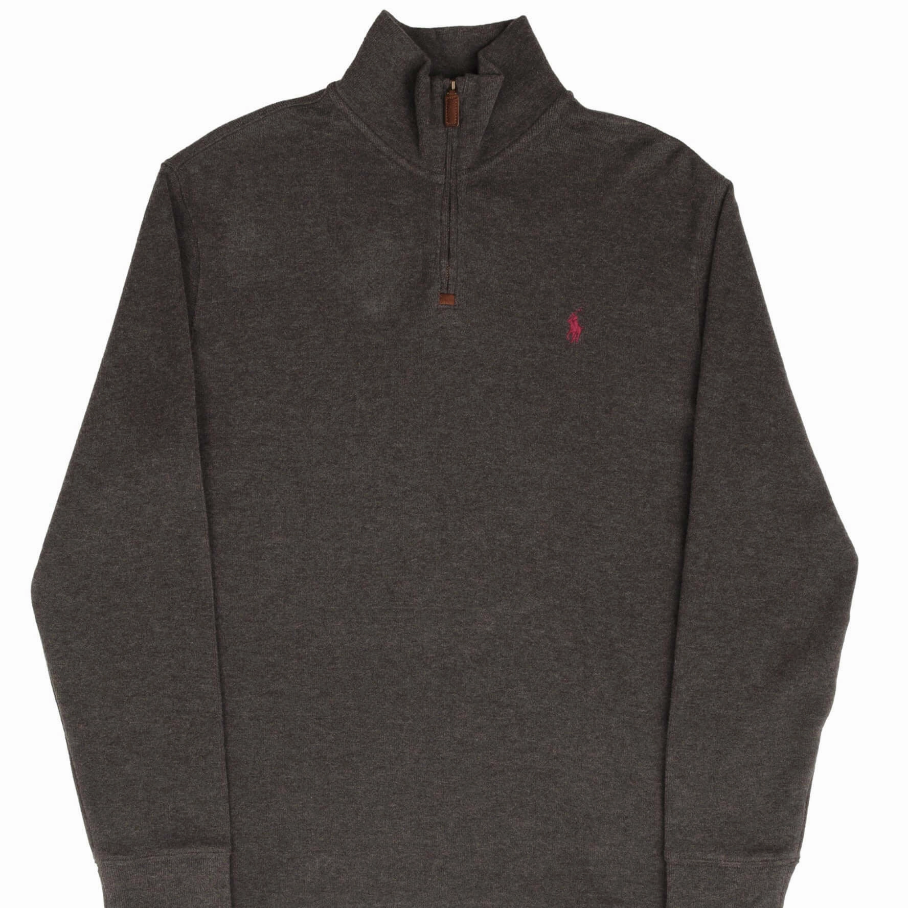 POLO RALPH LAUREN DARK GREY QUARTER 1/4 ZIP SWEATER SIZE MEDIUM High-Quality Fabric anti static coating