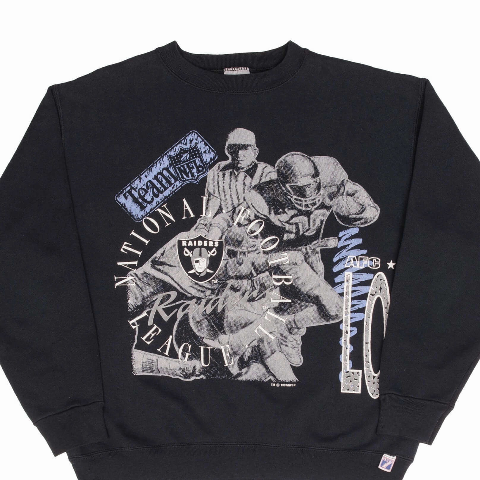 pattern trend Travel Minimal VINTAGE NFL LOS ANGELES RAIDERS ALL OVER PRINT 1991 SWEATSHIRT LARGE MADE IN USA