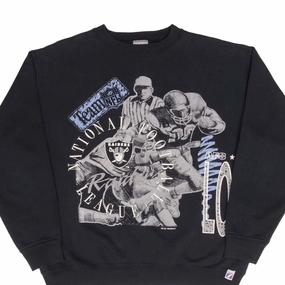 pattern trend Travel Minimal VINTAGE NFL LOS ANGELES RAIDERS ALL OVER PRINT 1991 SWEATSHIRT LARGE MADE IN USA