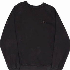 VINTAGE NIKE CLASSIC SWOOSH BLACK SWEATSHIRT 2000S SIZE 2XL Unique