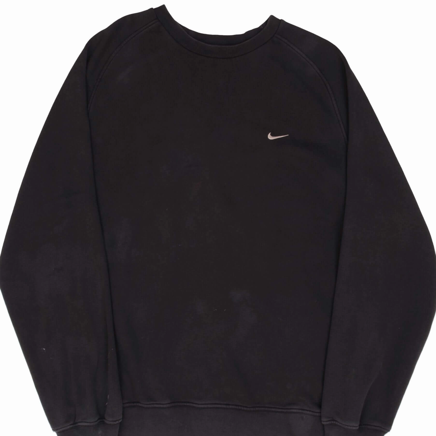 VINTAGE NIKE CLASSIC SWOOSH BLACK SWEATSHIRT 2000S SIZE 2XL Unique