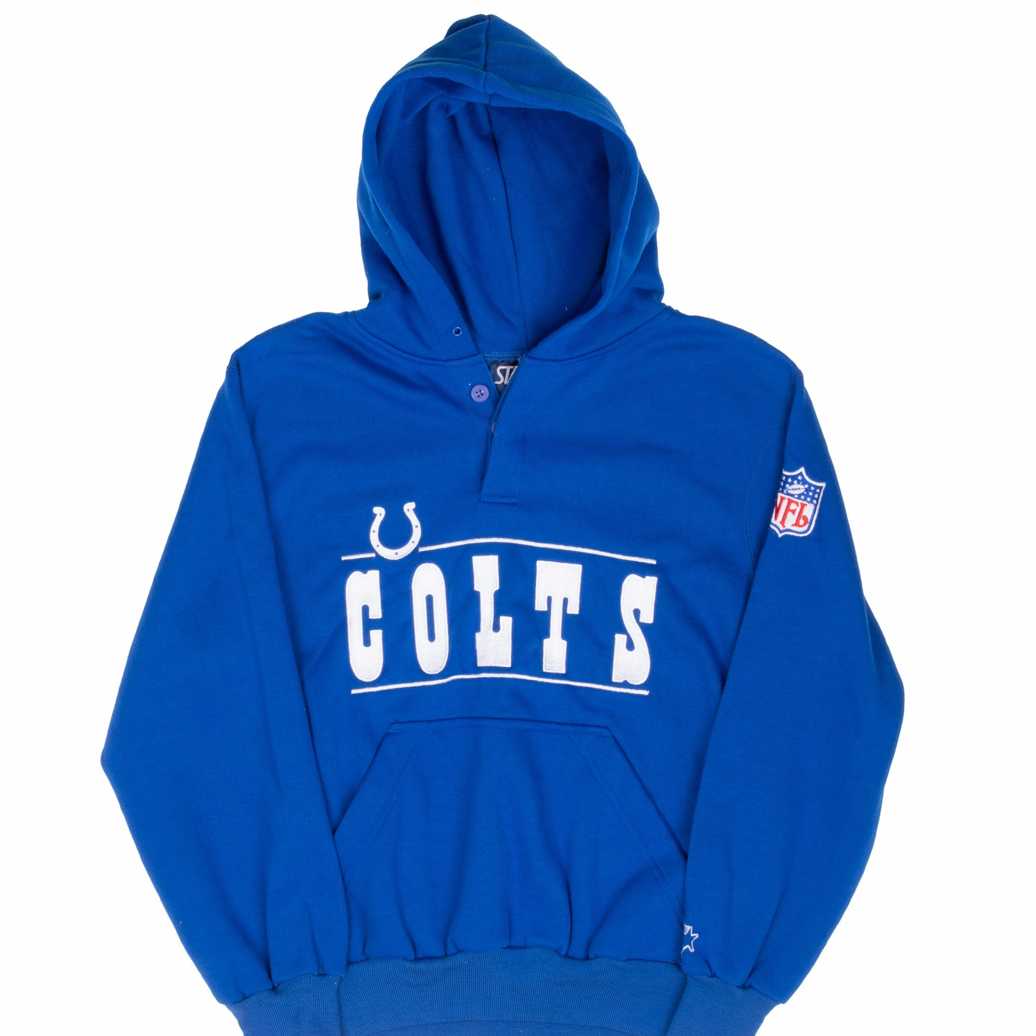 VINTAGE STARTER NFL INDIANAPOLIS COLTS 1990S HOODIE SWEATSHIRT SMALL Wrinkle Resistant Team Pride