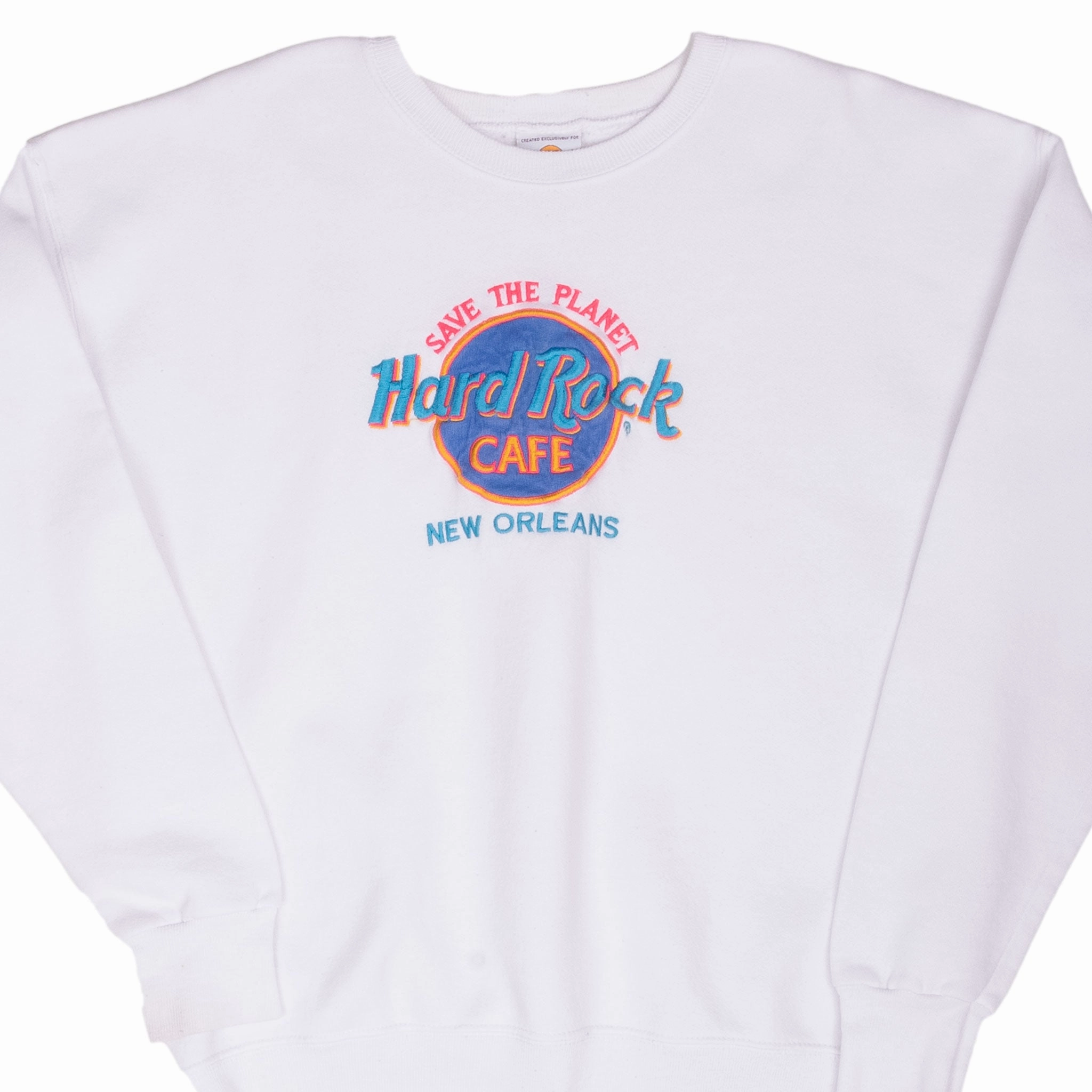 Tall Length nautical print VINTAGE HARD ROCK CAFE SAVE THE PLANET NEW ORLEANS SWEATSHIRT 1990S XL MADE USA