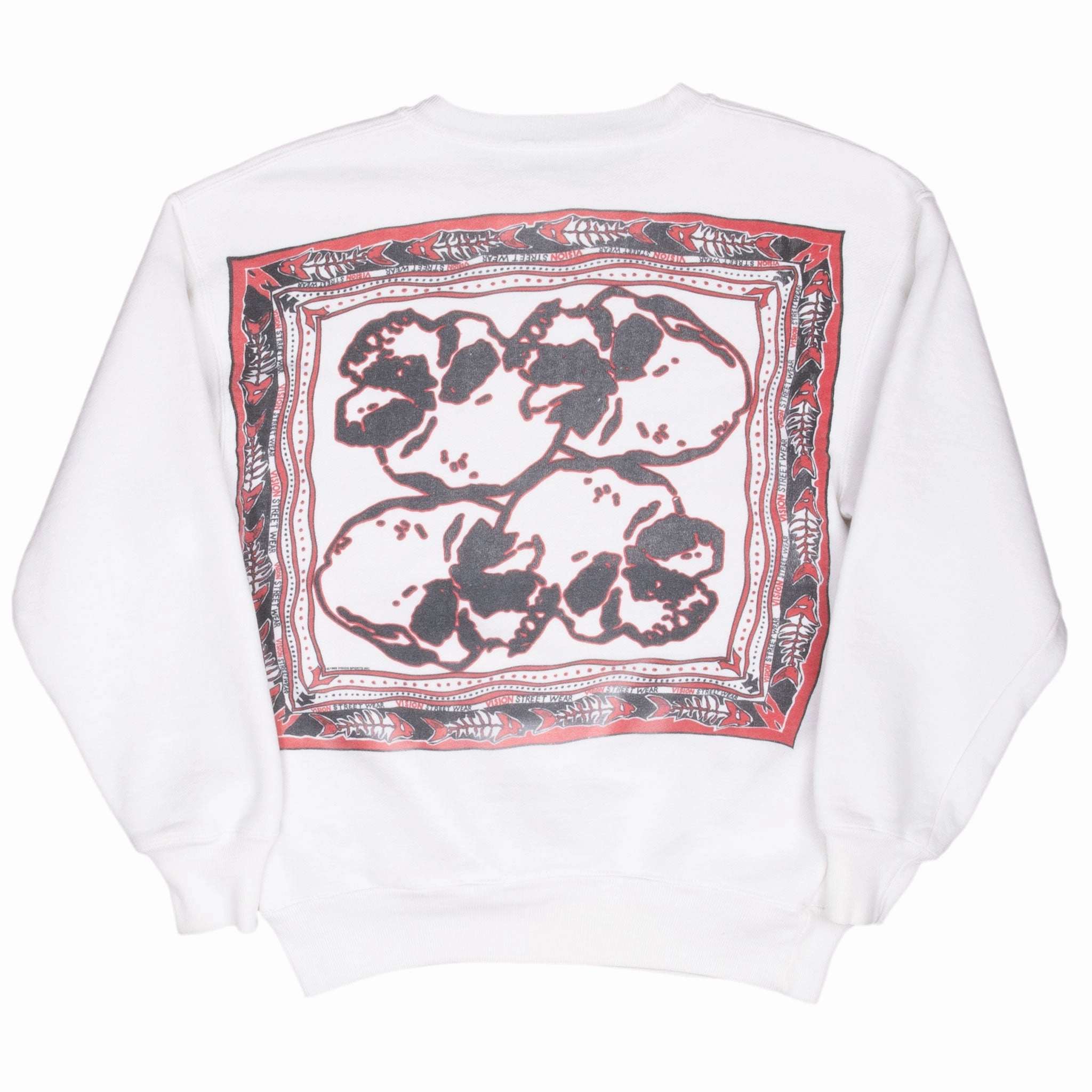 VINTAGE VISION STREET WEAR SKATE WHITE SWEATSHIRT 1989 SMALL product neon energy product handmade quality
