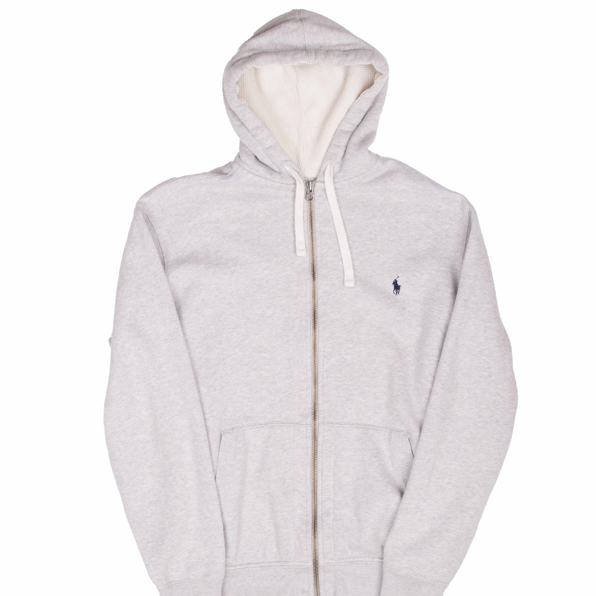 VINTAGE RALPH LAUREN FULL UP CLASSIC GREY HOODIE SWEATSHIRT 1990S LARGE TALL Classic Chic Premium Hoodie