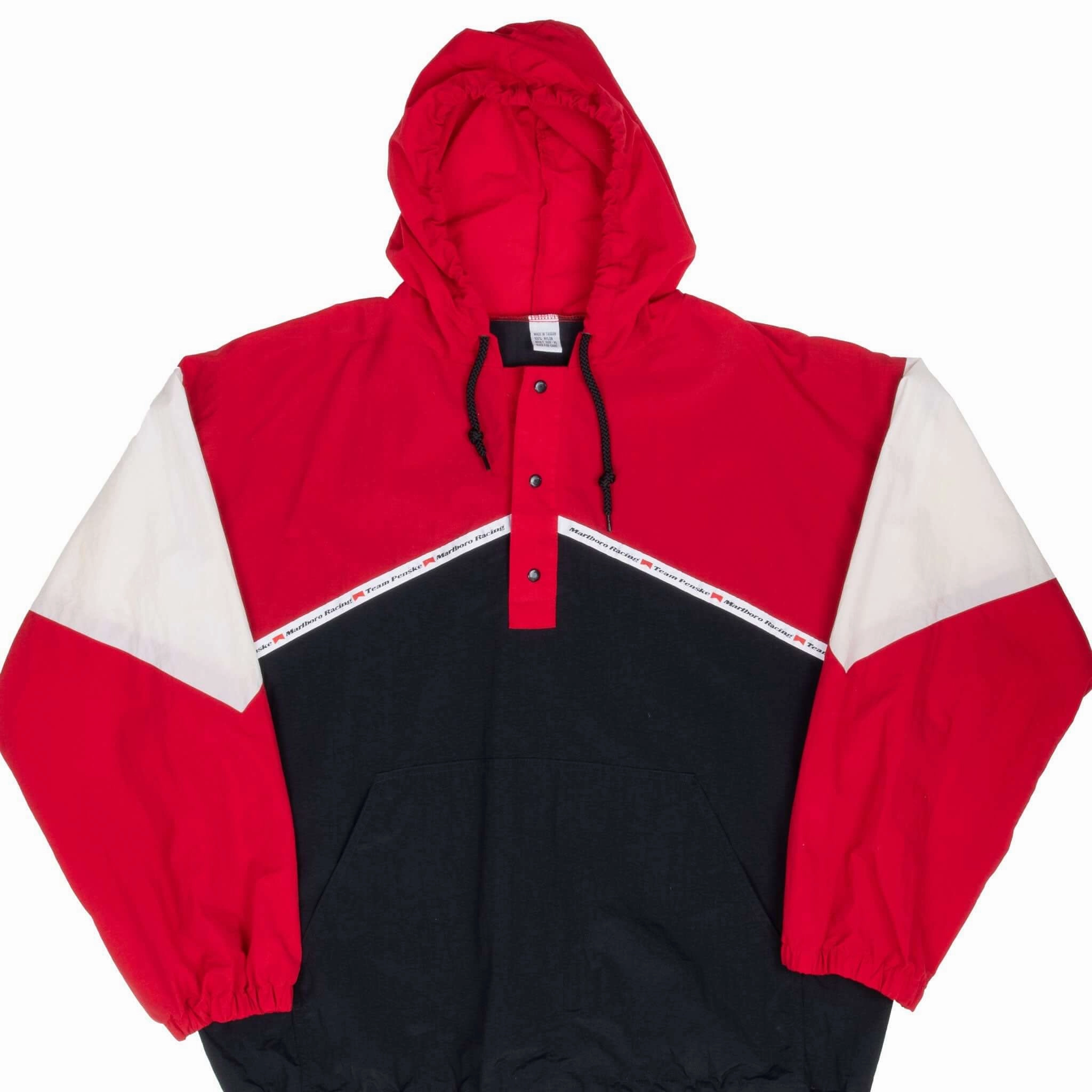 VINTAGE MARLBORO RACING TEAM PENSKE PULLOVER WINDBREAKER JACKET 1990S XL Criticism Snow Proof