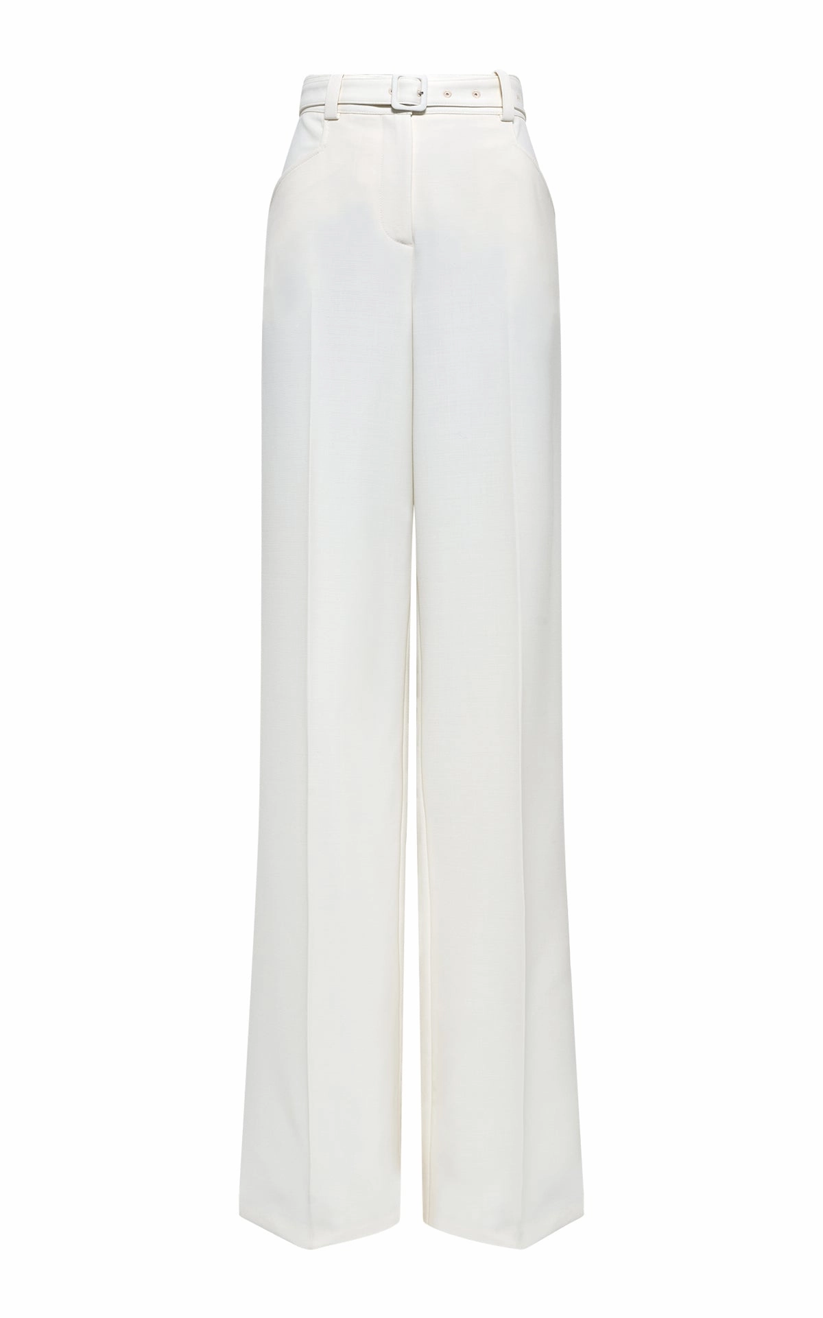 Norman Wide-Leg Pant in Ivory Recycled Virgin Wool Neutral Style Quick Dry Fit