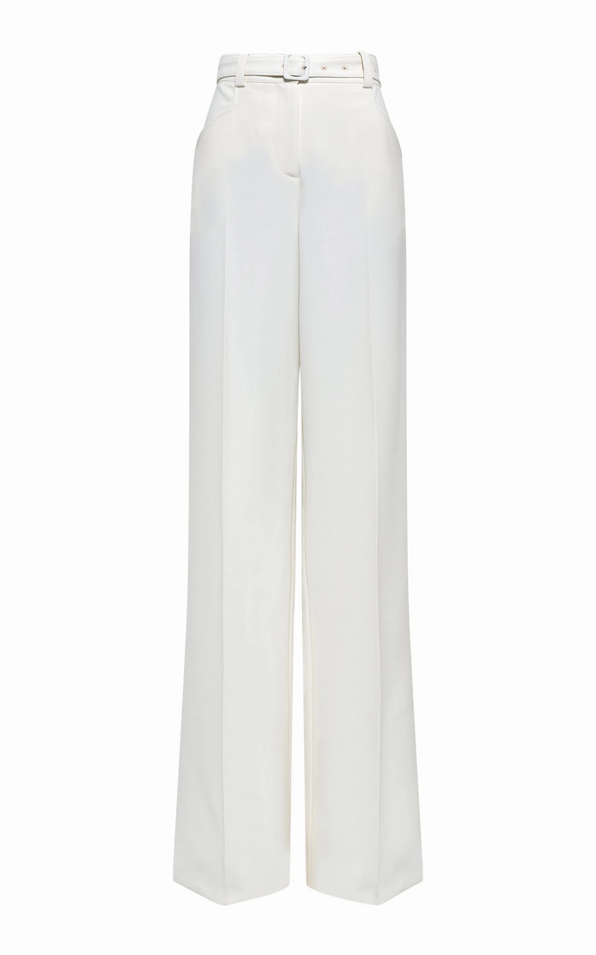 Snag Proof Fabric Norman Wide-Leg Pant in Ivory Recycled Virgin Wool