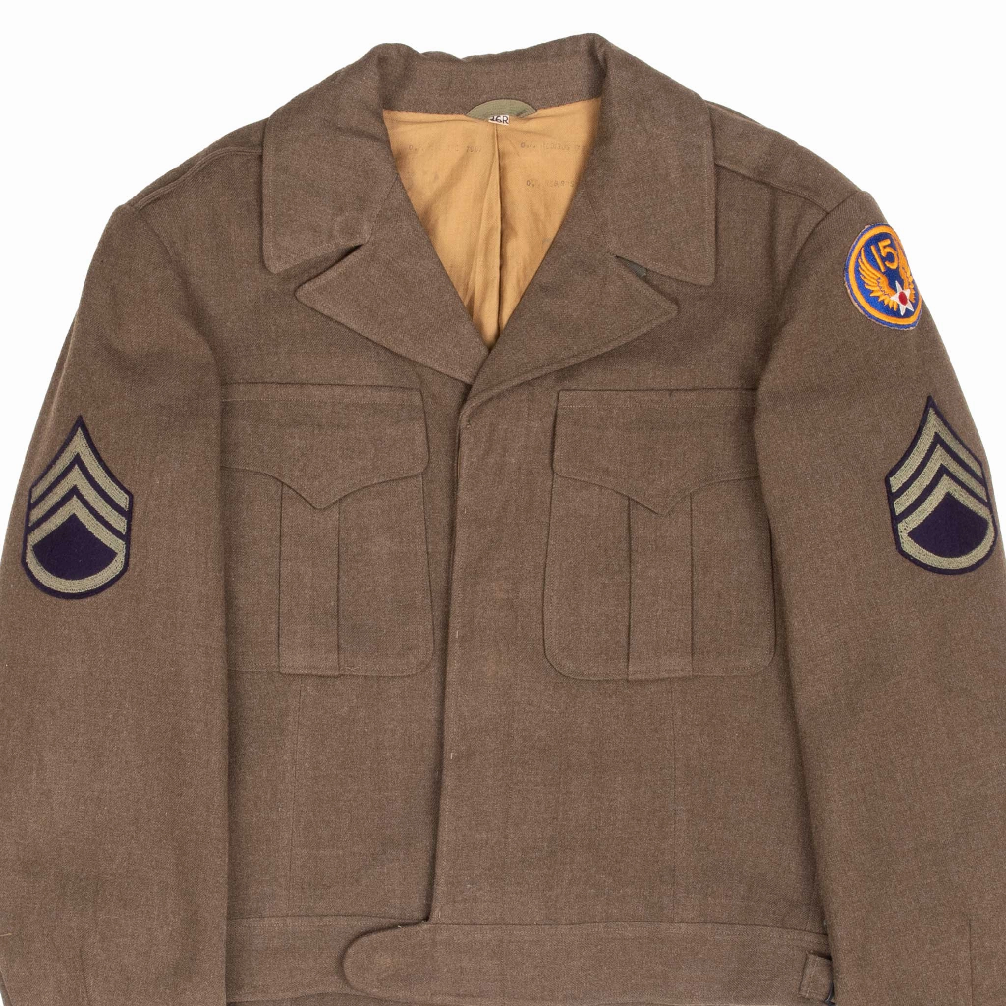 Panama Low Profile VINTAGE US ARMY AIR FORCE 1944 WW2 OFFICER DRESS IKE WOOL JACKET PATCHES SZE 36R