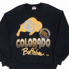 VINTAGE NCAA COLORADO GOLDEN BUFFALOES SWEATSHIRT 1990S LARGE scarf accents