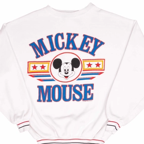 VINTAGE DISNEY MICKEY MOUSE 1990S WHITE SWEATSHIRT SIZE LARGE Comfy Feel