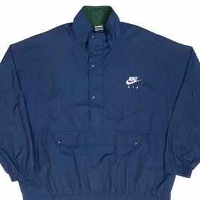 VINTAGE NIKE AIR BLUE PULLOVER WINDBREAKER JACKET 1990S 2XL warm material Softshell Fabric