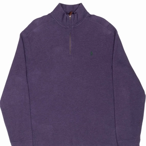Sporty Layer VINTAGE RALPH LAUREN PURPLE QUARTER ZIP SWEATER XL 1990S