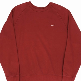 VINTAGE RED BURGUNDY NIKE CLASSIC SWOOSH SWEATSHIRT LATE 2000S SIZE LARGE Effortless Hoodie Vibrant Print