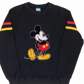 VINTAGE DISNEY MICKEY MOUSE VELVET SWEATSHIRT 1980S SMALL MADE IN USA Vacation Style Comfy Street Style