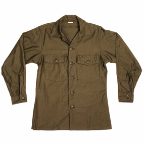 VINTAGE US ARMY SATEEN UTILITY SHIRT P64 1971 VIETNAM WAR SIZE 14 1/2X31 NOS group wear Warm Outfit