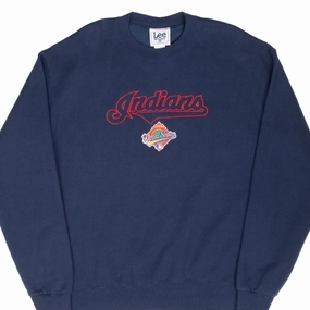 VINTAGE MLB CLEVELAND INDIANS WORLD SERIES 1997 EMBROIDERED SWEATSHIRT LARGE surfing suitable