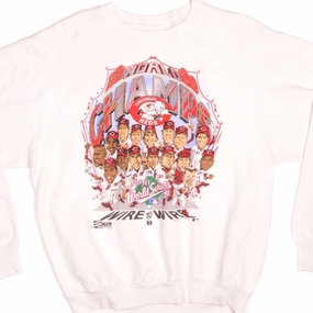 VINTAGE MLB CINCINNATI REDS SWEATSHIRT 1990 SIZE LARGE MADE IN USA Wrinkle Resistant
