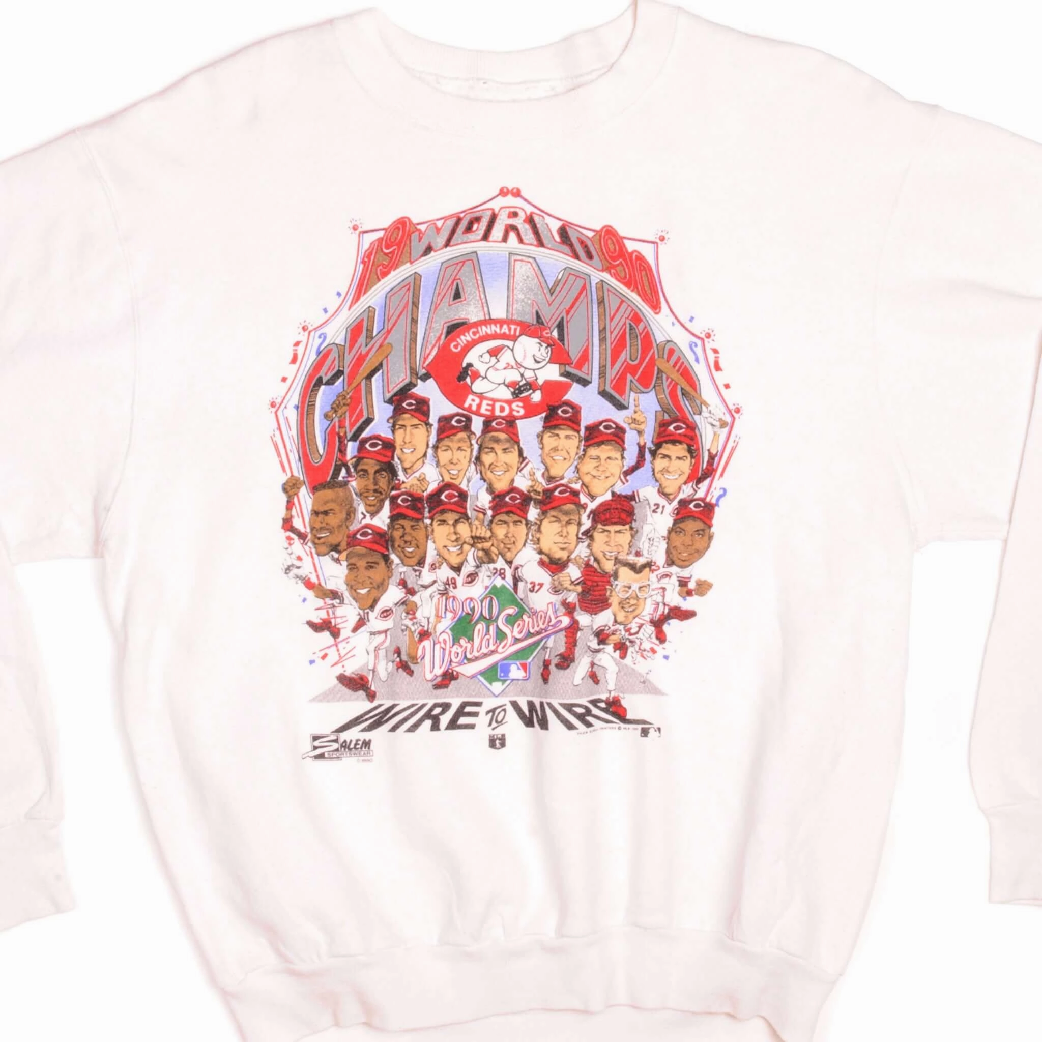 VINTAGE MLB CINCINNATI REDS SWEATSHIRT 1990 SIZE LARGE MADE IN USA Wrinkle Resistant