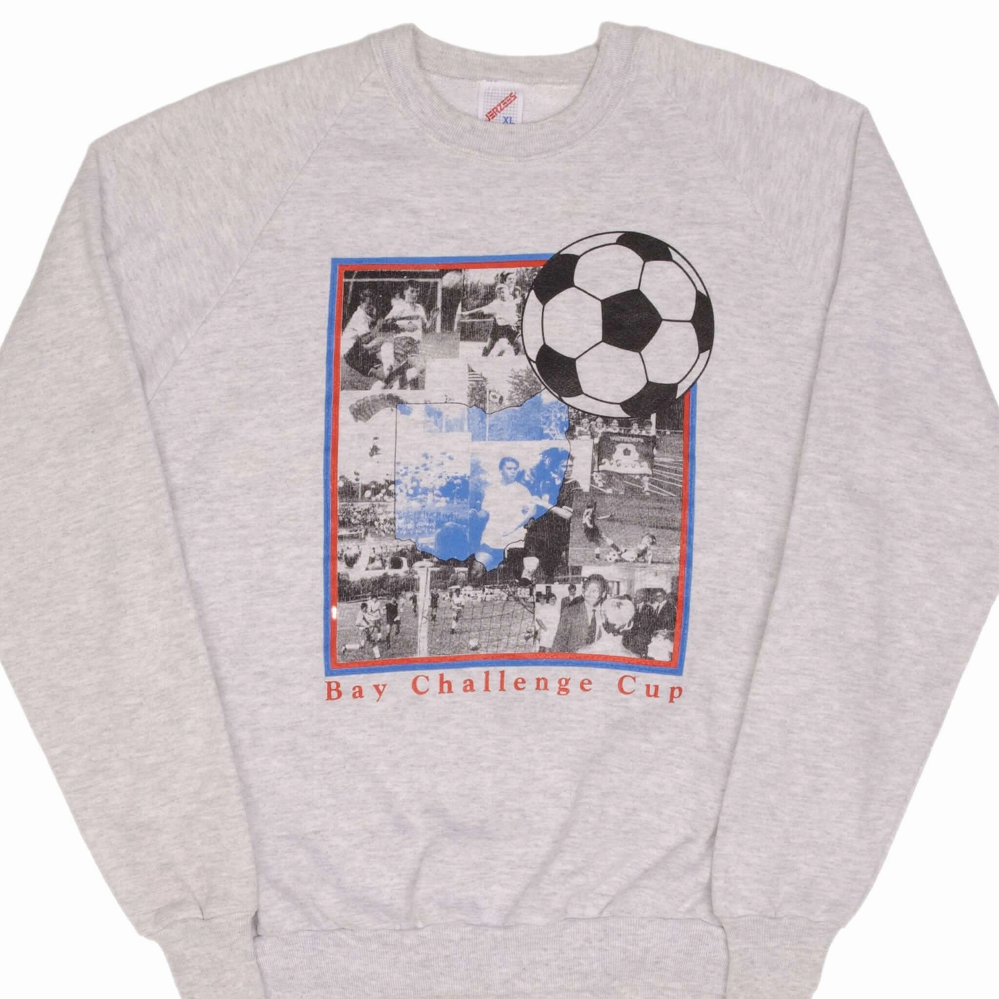 VINTAGE SOCCER BAY CHALLENGE CUP EARLY 1990S SWEATSHIRT SIZE LARGE MADE IN USA Smart Casual