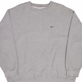 VINTAGE NIKE CLASSIC SWOOSH GREY SWEATSHIRT 2000S SIZE 2XL Bold Print
