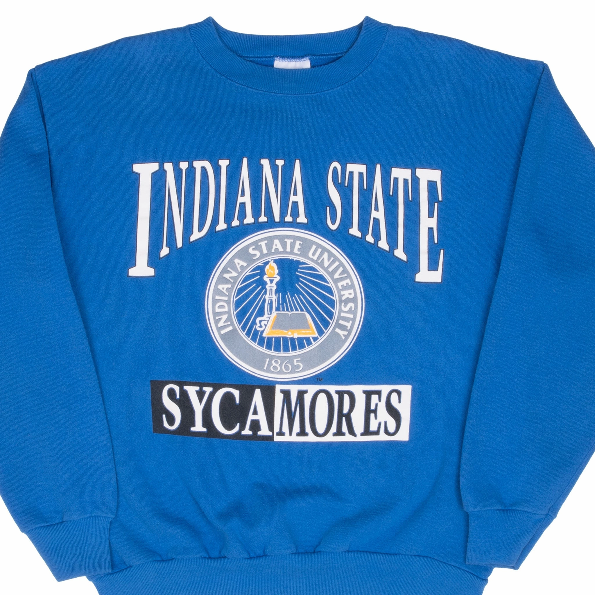 Pullover ideal for birthdays VINTAGE NCAA INDIANA STATE SYCAMORES SWEATSHIRT 1990S LARGE MADE IN USA