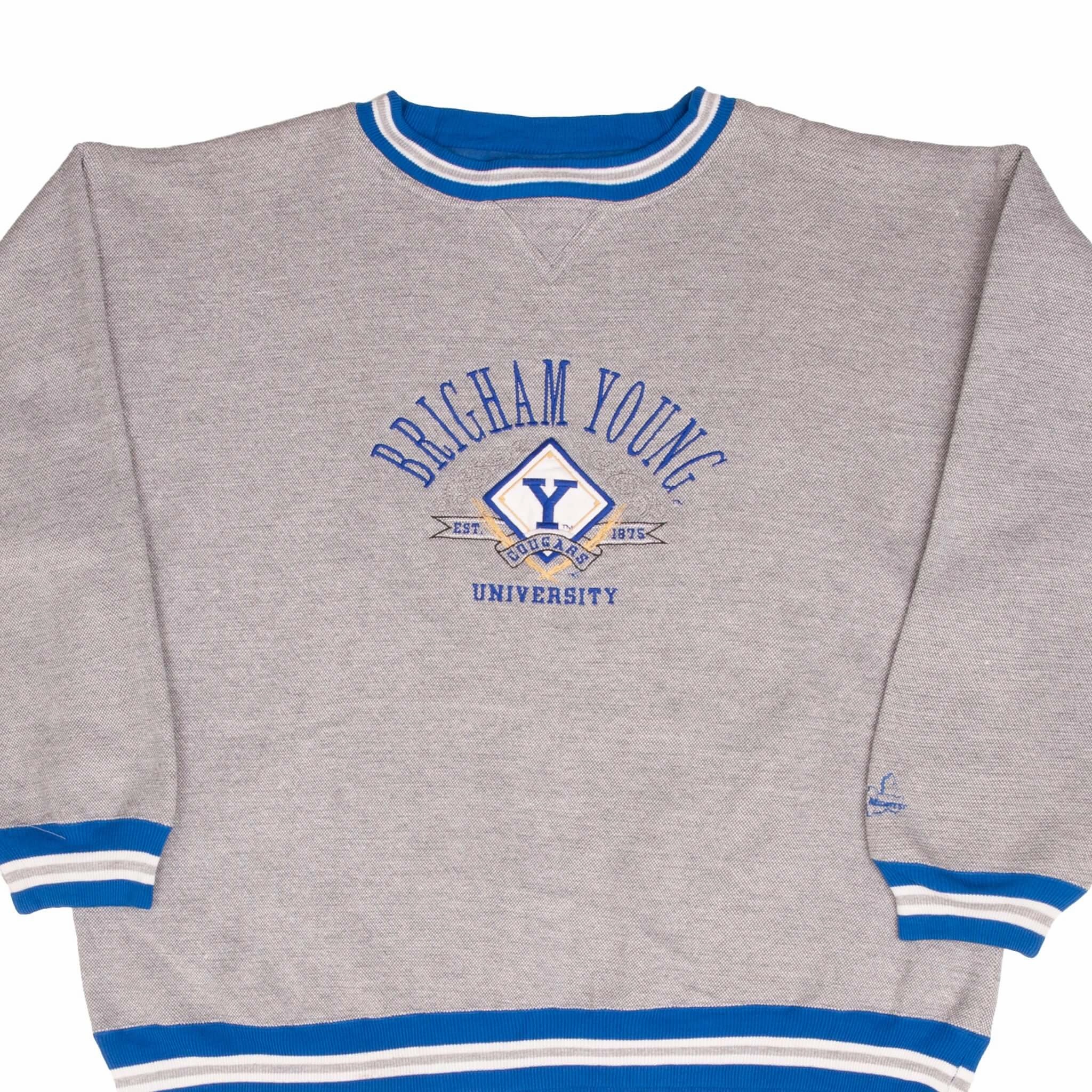 product value for money Cool Comfort VINTAGE BYU BRIGHAM YOUNG UNIVERSITY COUGARS EMBROIDERED SWEATSHIRT 1990S XL