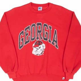 VINTAGE NCAA GEORGIA BULLDOGS RED SWEATSHIRT 1990S LARGE MADE IN USA Trendy Streetwear product holiday wear celebration