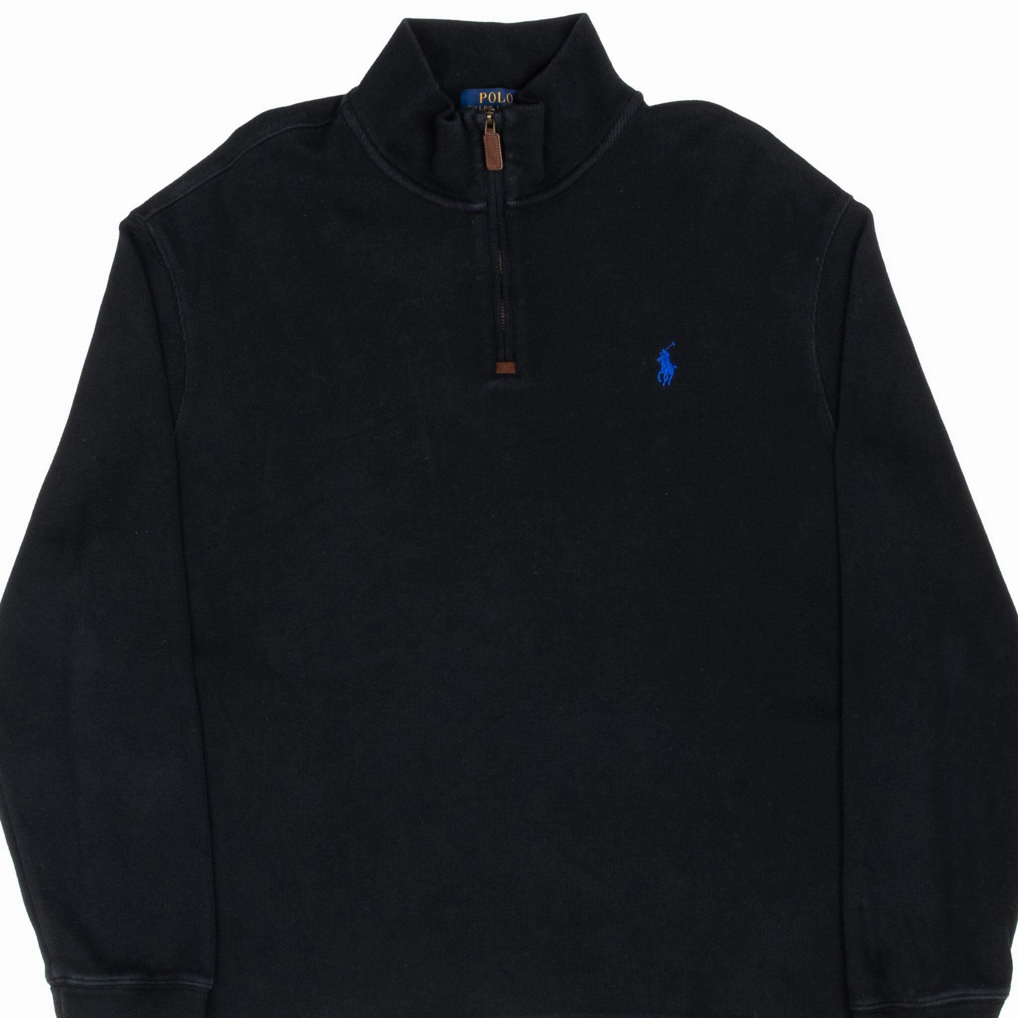 Quality control Streetwear Basics POLO RALPH LAUREN BLACK QUARTER 1/4 ZIP SWEATER SIZE XL
