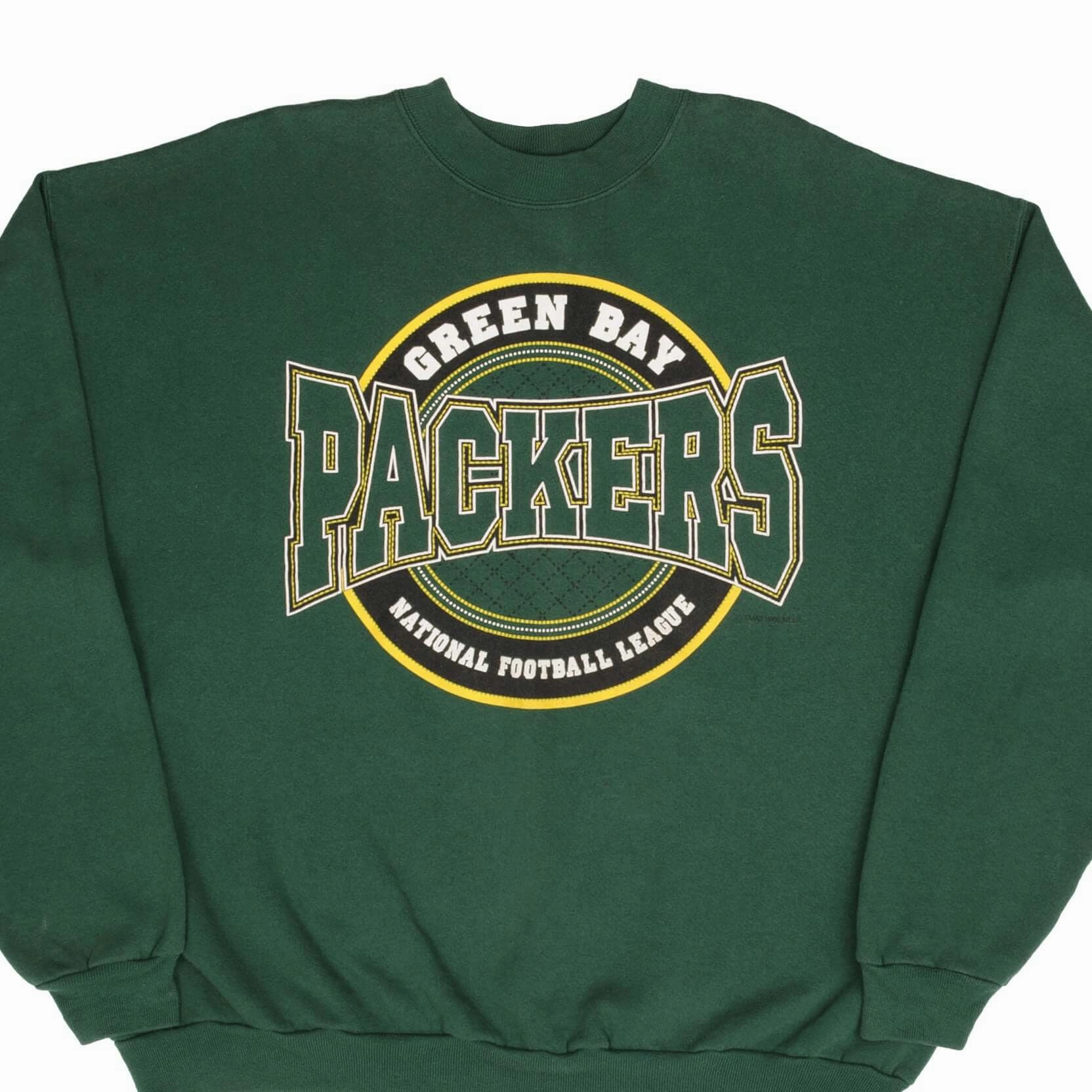 Kangaroo Pocket VINTAGE NFL GREEN BAY PACKERS 1996 GREEN SWEATSHIRT SIZE 2XL